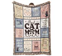 Coperta con scritta in lingua inglese "Best Cat Mum Ever", regalo divertente per gli amanti dei gatti