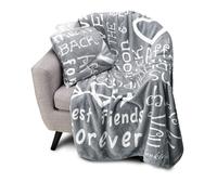 Coperta con scritta ""Ti amo"", per migliori amici, coppie e famiglie. Un regalo perfetto e sentito per i propri cari (grigio) - BlankieGram