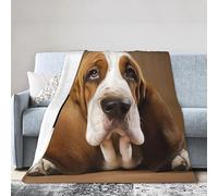 Coperta con stampa Basset Hound, calda e morbida coperta autunnale per divano, letto, divano, viaggi e regalo, coperta in pile leggera pelosa, coperta di flanella