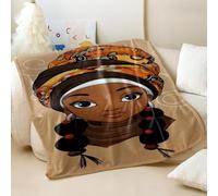 Coperta con stampa di una ragazza afroamericana, super morbida e accogliente, perfetta per decorare la stanza delle ragazze e per il calore (05, 130 x 150 cm)