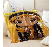 Coperta con stampa di una ragazza afroamericana, super morbida e accogliente, perfetta per decorare la stanza delle ragazze e per il calore (01, 200 x 200 cm)