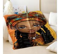 Coperta con stampa di una ragazza afroamericana, super morbida e accogliente, perfetta per decorare la stanza delle ragazze e per il calore (04, 180 x 200 cm)
