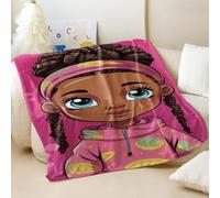 Coperta con stampa di una ragazza afroamericana, super morbida e accogliente, perfetta per decorare la stanza delle ragazze e per il calore (03, 130 x 150 cm)