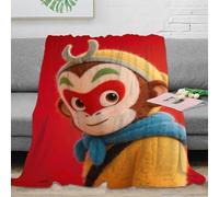 Coperta Con SunWuKong in Flanella 50x60inch(127x152cm), Motivo The Scimmia King, Comoda E Traspirante, Per Divano, Campeggio, Adulti