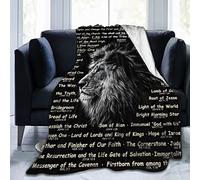 Coperta con versi biblici, regalo cristiano (152,4 x 127 cm), coperta religiosa, morbida, leggera, accogliente, in peluche, con leone, per donne e uomini