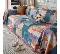 Coperta copridivano Boho, copridivanos in morbido tessuto misto per divano a 3 cuscini, copridivanos lavabile per mobili per cani e animali domestici G 180 * 180cm/70.87 * 70.87in