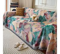 Coperta copridivano Boho, copridivanos in morbido tessuto misto per divano a 3 cuscini, copridivanos lavabile per mobili per cani e animali domestici D 180 * 420cm/70.87 * 165.35in