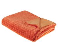 Coperta copriletto in morbida pelliccia arancione 150 x 200 cm Bjas