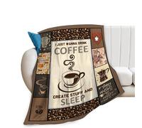 Coperta da caffè, coperta da caffè, tazza da caffè, fagioli, regali, coperte in pile di flanella per ragazze, donne, ragazzi, uomini, amanti degli adulti, morbida biancheria da letto, regalo per