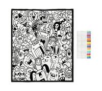 Coperta Da Colorare Con Pennarelli,150x127 cm DIY Lavabile Riutilizzabile,Morbide Coperte Da Divano | Per Adolescenti Adulti Famiglie Amanti Artigianato Scuole Infanzia Compleanno Festivo Soggiorno Ca