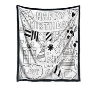 Coperta Da Colorare Per Adulti - Decorazione Casa A Tema Compleanno,Colorare La Propria Coperta Da Lancio,per Compagni di Classe Famiglia Ragazzi Appassionati d'Arte Classe Feste Soggiorno Campeggio