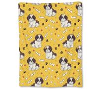 Coperta da Letto Cute Cartoon Shih Tzu Dog Coperta per Divano E Letto Morbida Calda Copriletto, per Living Rooms, Office, Canottaggio, 100x125cm