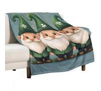 Coperta da Letto Cute GNOME St Patrick's Day Coperta in Pile Invernale Multifunzionale Morbida Copriletto, per Picnic, Seggiolino Auto, Travel, 76x102cm