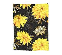 Coperta da Letto Elegant Luxury Chrysanthemum Black Coperta per Divano E Letto Calda Morbida Copridivano, per Campeggio, Living Rooms, Seggiolino Auto, Travel, 76x102cm