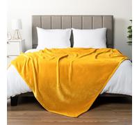 Coperta da letto in pile giallo senape PAVILIA King Size, coperta in flanella super morbida e soffice, per divano, lussuosa coperta in microfibra