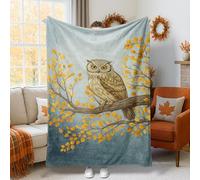 Coperta da Letto Nature Fanciful Branch Leaves Fall Golden Coperta per Divano E Letto Calda Morbida Copridivano, per Living Rooms, Canottaggio, Bedroom, 100x125cm