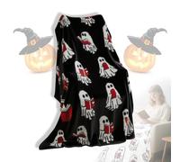 Coperta da lettura fantasma, aggiornamento 2025, motivo: fantasma di Halloween che legge un libro, coperta da 127 x 152 cm, leggera, accogliente, morbida, lavorata a maglia, per tutte le stagioni, per