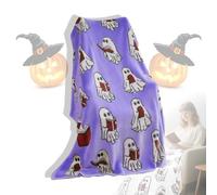 Coperta da lettura fantasma, aggiornamento 2025, motivo: fantasma di Halloween che legge un libro, coperta da 127 x 152 cm, leggera, accogliente, morbida, lavorata a maglia, per tutte le stagioni, per
