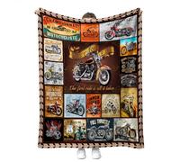 Coperta da moto alla moda, regalo per uomini e donne, super morbida, per letto, divano e divano, soffice e calda, per motociclisti, regali per uomini e donne, 127 x 152 cm (moto 1)