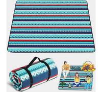 Coperta da picnic 200 x 200 cm, retro impermeabile, isolamento termico, tappetino da spiaggia lavabile con maniglia per il trasporto per est