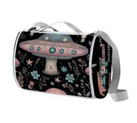 Coperta da picnic a forma di fungo UFO impermeabile, tappetino da picnic extra large 150 x 145 cm, coperta da campeggio, spiaggia, lavabile, pieghevole, accessori da campeggio per attività all'aperto