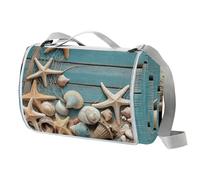 Coperta da picnic a forma di stella marina con maniglia per il trasporto, impermeabile, per spiaggia, giardino, all'aperto, lavabile, coperta da picnic e campeggio, 150 cm x 145 cm