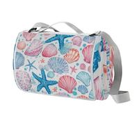 Coperta da picnic a forma di stella marina con maniglia per il trasporto, impermeabile, per spiaggia, giardino, all'aperto, lavabile, coperta da picnic e campeggio, 150 cm x 145 cm