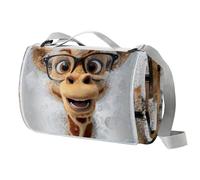 Coperta da picnic con giraffa da doccia, con maniglia per il trasporto, impermeabile, spiaggia, giardino, all'aperto, lavabile, coperta da picnic e campeggio, 150 cm x 145 cm