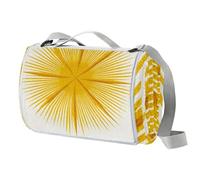 Coperta da picnic con linee astratte con maniglia per il trasporto, impermeabile, spiaggia, giardino, all'aperto, lavabile, coperta da picnic e campeggio, 150 cm x 145 cm