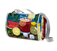 Coperta da picnic estiva impermeabile, 150 x 145 cm, pieghevole, coperta da spiaggia, con maniglia antiscivolo, tappetino da spiaggia resistente alla sabbia e lavabile, per giardino, campeggio