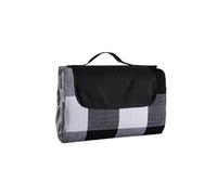 Coperta Da Picnic Impermeabile Pieghevole Da Picnic All'aperto Resistente | Coperta Da Picnic Impermeabile(Black White Grid,200cm X 150cm)