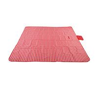 Coperta da picnic in tessuto Oxford, tappetino da campeggio impermeabile, tappetino da picnic rettangolare pieghevole extra grande 195x200 cm con retro in film di alluminio per (Plaid bianco rosso)