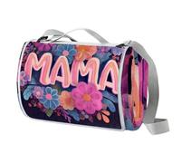 Coperta da picnic per la festa della mamma, impermeabile, 150 x 145 cm, tappetino da picnic, lavabile, leggera, con manico, per escursioni, viaggi, campeggio all'aperto, parchi