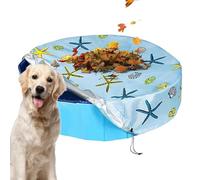 Coperta da piscina pieghevole per animali domestici - protezione per piscina per cani riutilizzabile | telo da bagno rotondo con tessuto Oxford, design a cordoncino per tavoli da biliardo