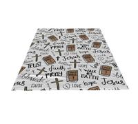Coperta da preghiera morbida e calda con Gesù religioso | Coperta con versi biblici per ristorante, hotel, giardino, interni ed esterni, feste, casa, dormitorio, appartamento