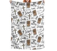 Coperta da preghiera morbida e calda con Gesù religioso | Coperta con versi biblici per ristorante, hotel, giardino, interni ed esterni, feste, casa, dormitorio, appartamento
