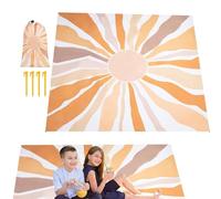 Coperta da spiaggia, 210 x 200 cm, telo da spiaggia, telo da picnic, ad asciugatura rapida, impermeabile, per viaggi, giardino, prato