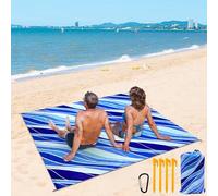 Coperta da Spiaggia,Coperta Picnic Impermeabile 210 x 200 cm,Stuoia da Spiaggia pieghevole,Telo Anti Sabbia Tappetino da Mare con 4 Picchetti Fixed, per Picnic,Campeggio,Viaggi,Escursionismo