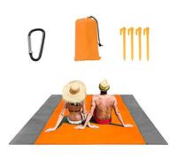 Coperta da Spiaggia Coperta Picnic Tappetino Campeggio Impermeabile,Coperta da Picnic Portatile 200x145cm per Picnic, Spiaggia, Escursionismo, Campeggio (Arancia)