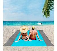Coperta da Spiaggia Impermeabile Antisabbia, 200X210cm Coperte da Spiaggia Leggere e Grandi, Tappetino da Spiaggia Portatile Senza Sabbia, Coperte da Picnic Giganti all'Aperto, Beach Essentials-blu