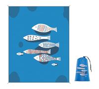 Coperta da spiaggia - Pesce azzurro da 4,6x6,5 piedi Asciugatura rapida | Grande coperta da spiaggia impermeabile antisabbia per patio esterno campeggio escursionismo viaggi prato tenda da viaggi