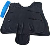 Coperta da Stalla Trapuntata Senza Collo, Traspirante, Calda e Confortevole, Coperta da Equitazione Resistente per l'inverno e Il Freddo(Black,69In)