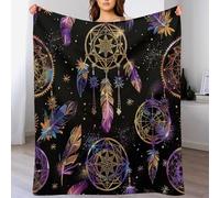 Coperta da tiro astratta fantasy, morbida, leggera, calda e accogliente, acchiappasogni, coperta in flanella psichedelica per divano, letto, viaggio, 50"x60"