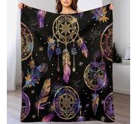 Coperta da tiro astratta fantasy, morbida, leggera, calda e accogliente, acchiappasogni, in flanella psichedelica, per divano, letto, viaggio, 40"x50"