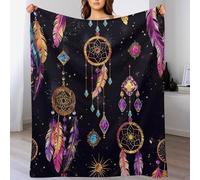 Coperta da tiro con grafica psichedelica, morbida, leggera, calda e accogliente, con acchiappasogni astratti, in flanella, per divano, letto e viaggi, 40"x50"