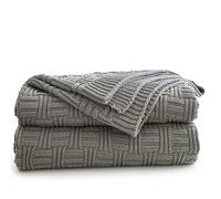 Coperta da tiro grande in maglia di cotone grigio per divano letto divano Coperte decorative morbide e leggere in maglia di colore grigio Coperte