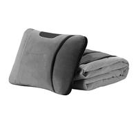 Coperta da Viaggio Auto per Jeep Wrangler 2-Door SUV 2018-2025 4-Seater, Morbida Calda Coperta da Viaggio Pieghevole Auto Supporto Lombare Cuscino,Grey