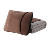 Coperta da Viaggio Auto per Jeep Wrangler 4-Door SUV 2018-2025 5-Seater, Morbida Calda Coperta da Viaggio Pieghevole Auto Supporto Lombare Cuscino,Brown