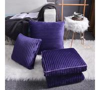 Coperta da Viaggio Cuscino 2 in 1 Cuscino Coperta Cuscino Coperta Coperta per Aeroplano Trapunta Calda per Il Riposo Auto Ufficio Casa Dormire Sonnellino Coperta da Viaggio, Purple, 40X40CM-105X150CM
