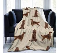Coperta da viaggio in pile di flanella, Setter irlandese Cane di razza Pet Pattern Regali per Setter irlandesi Coperte per lavori autunnali, Coperta per aria condizionata e grande facile manutenzione